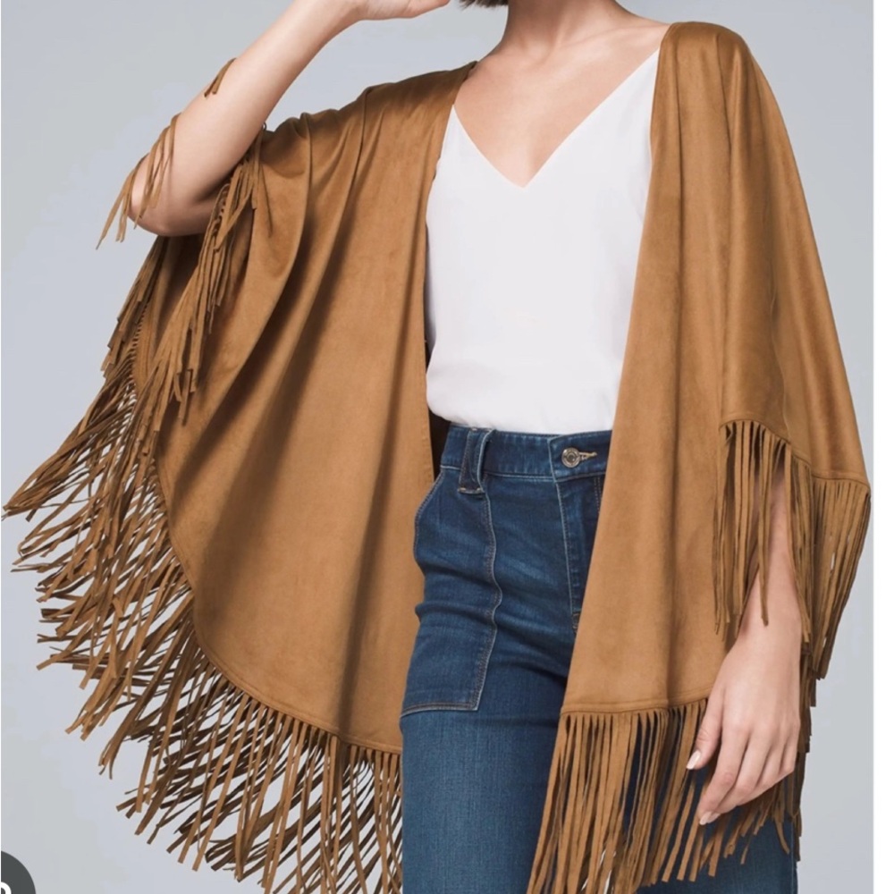NWOT White House Black Market Fringed One Size Fits All